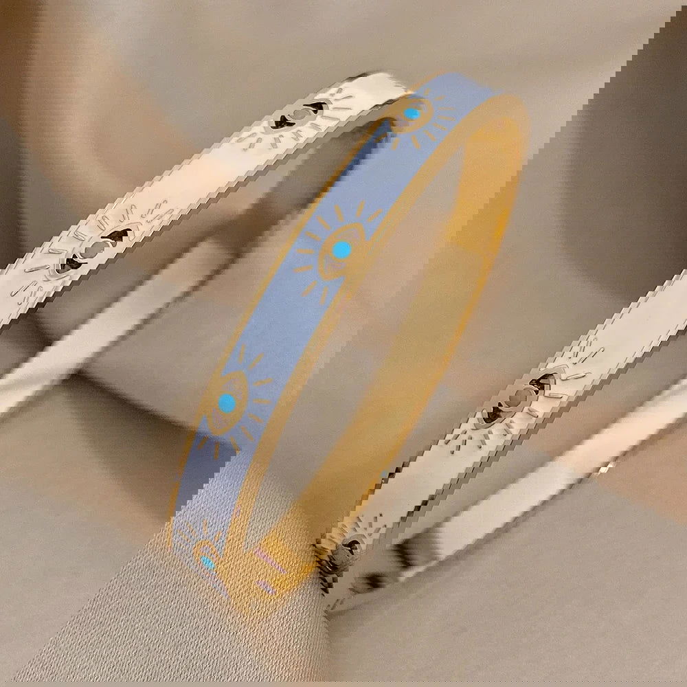 Enamel & Gold All-Seeing Eye Bracelet