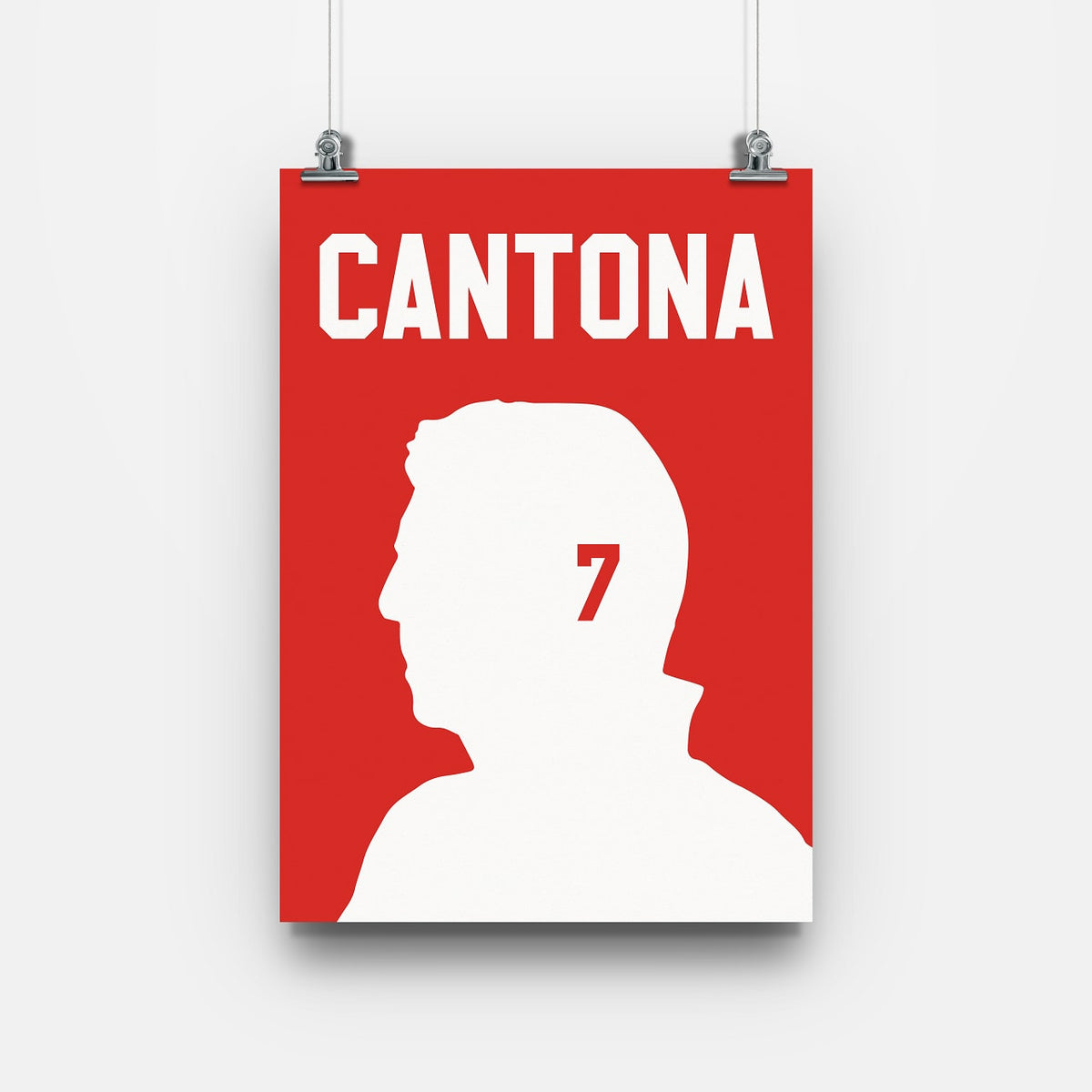 Eric Cantona Manchester United Legend Print A0 - Red