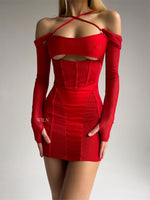 EROTICA Corset Mini Dress Red