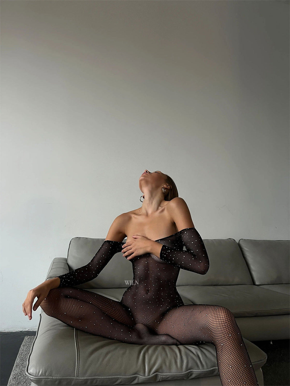 EXPOSED Black Jewel Bodysuit One Size