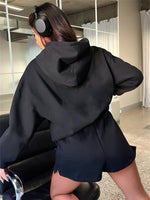 Fashion Loose Colour Sweatshirt Shorts & Top Loungewear Set