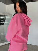 Fashion Loose Colour Sweatshirt Shorts & Top Loungewear Set