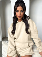 Fashion Loose Colour Sweatshirt Shorts & Top Loungewear Set