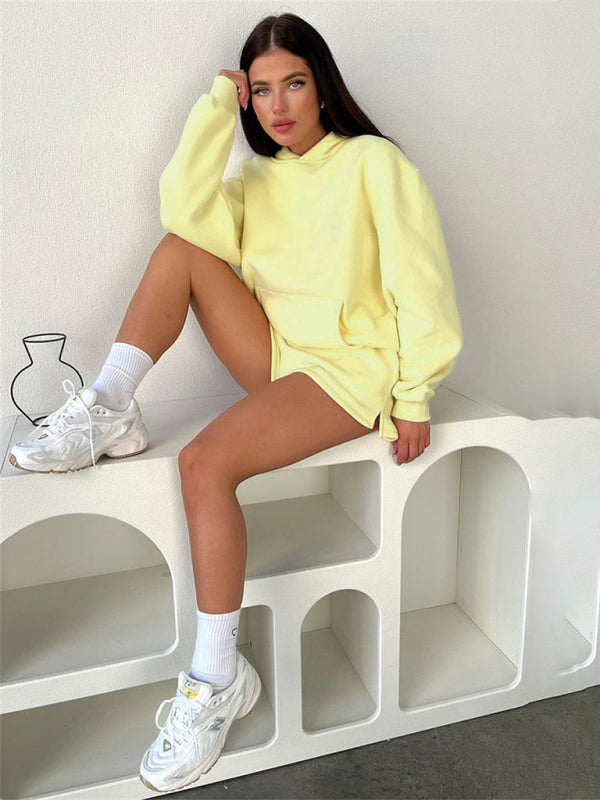 Fashion Loose Colour Sweatshirt Shorts & Top Loungewear Set