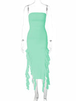 Fashion Sexy Tube Irregular Hem Dress