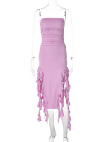 Fashion Sexy Tube Irregular Hem Dress