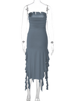 Fashion Sexy Tube Irregular Hem Dress