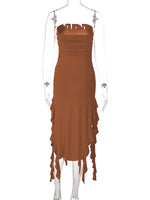 Fashion Sexy Tube Irregular Hem Dress