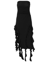 Fashion Sexy Tube Irregular Hem Dress