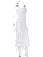 Fashion Sexy Tube Irregular Hem Dress