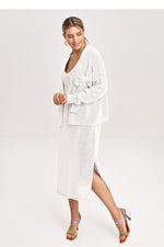 Figl Two-Piece Midi Dress and Bolero Co-Ord Set beige 2 one-size-fits-all