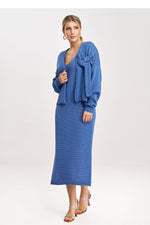 Figl Two-Piece Midi Dress and Bolero Co-Ord Set blue 2 one-size-fits-all