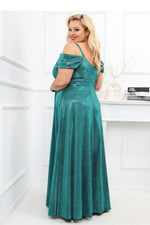 With You Fitted Waist Shimmer Occasion Long Dress
