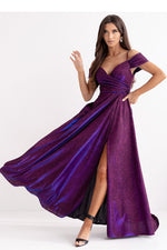 With You Fitted Waist Shimmer Occasion Long Dress