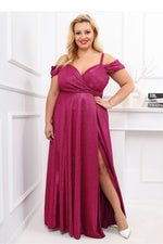 With You Fitted Waist Shimmer Occasion Long Dress