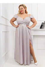 With You Fitted Waist Shimmer Occasion Long Dress
