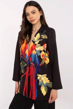 Floral Jacket Italy Moda Denim-Look Blazer