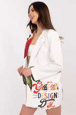 Floral Jacket Italy Moda Denim-Look Blazer
