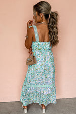 Floral Lace Tied Strap Empire Waist Maxi Dress