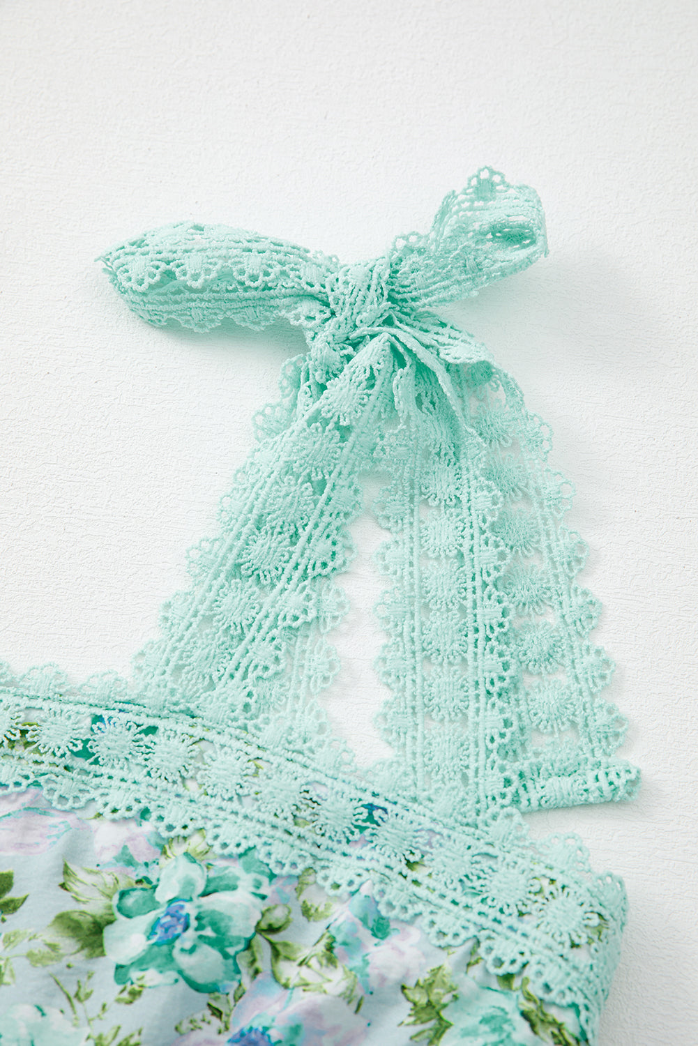 Floral Lace Tied Strap Empire Waist Maxi Dress