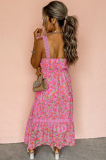 Floral Lace Tied Strap Empire Waist Maxi Dress