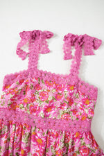 Floral Lace Tied Strap Empire Waist Maxi Dress