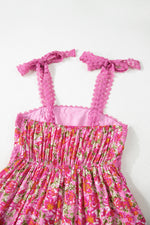 Floral Lace Tied Strap Empire Waist Maxi Dress