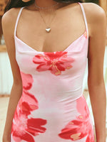 Floral Print Resort Strap Midi Summer Dress