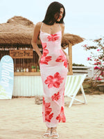 Floral Print Resort Strap Midi Summer Dress