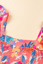 Floral Print Sleeveless Ruffle Tiered Maxi Dress