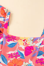 Floral Print Sleeveless Ruffle Tiered Maxi Dress