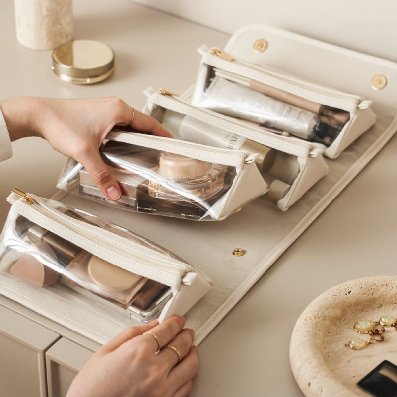 Folding Cosmetic Bag Large Capacity Waterproof Travel Makeup Toiletry Bag