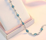 Freya Austrian Blue Crystal 925 Sterling Silver Bracelet