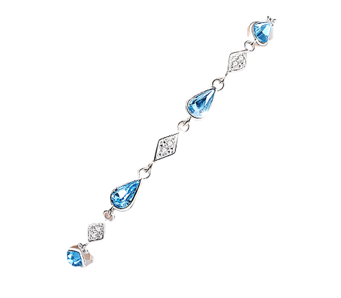 Freya Austrian Blue Crystal 925 Sterling Silver Bracelet