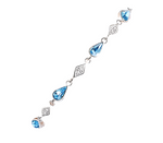 Freya Austrian Blue Crystal 925 Sterling Silver Bracelet