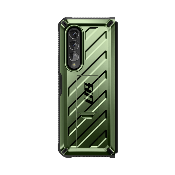 Galaxy Z Fold 3 Unicorn Beetle Kickstand Case with Screen Protector-Dark Green
