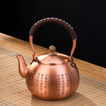 Genuine Copper Tea Pot Kettle Handmade Pure Copper Kettle Electric Ceramic Stove Handle Pot Pitcher Tea Set Copper Teapot Heart Sutra 1600ml Fixed Capacity