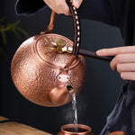 Genuine Copper Tea Pot Kettle Handmade Pure Copper Kettle Electric Ceramic Stove Handle Pot Pitcher Tea Set Copper Teapot