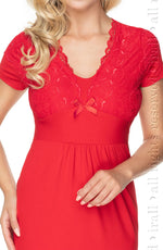 Irall Gia Viscose Lace Red Nightdress