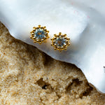 Dainty London Gold Sky Blue Topaz Astrid Studs