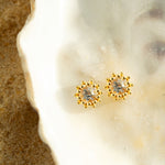 Dainty London Gold White Topaz Seren Studs