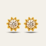 Dainty London Gold White Topaz Seren Studs