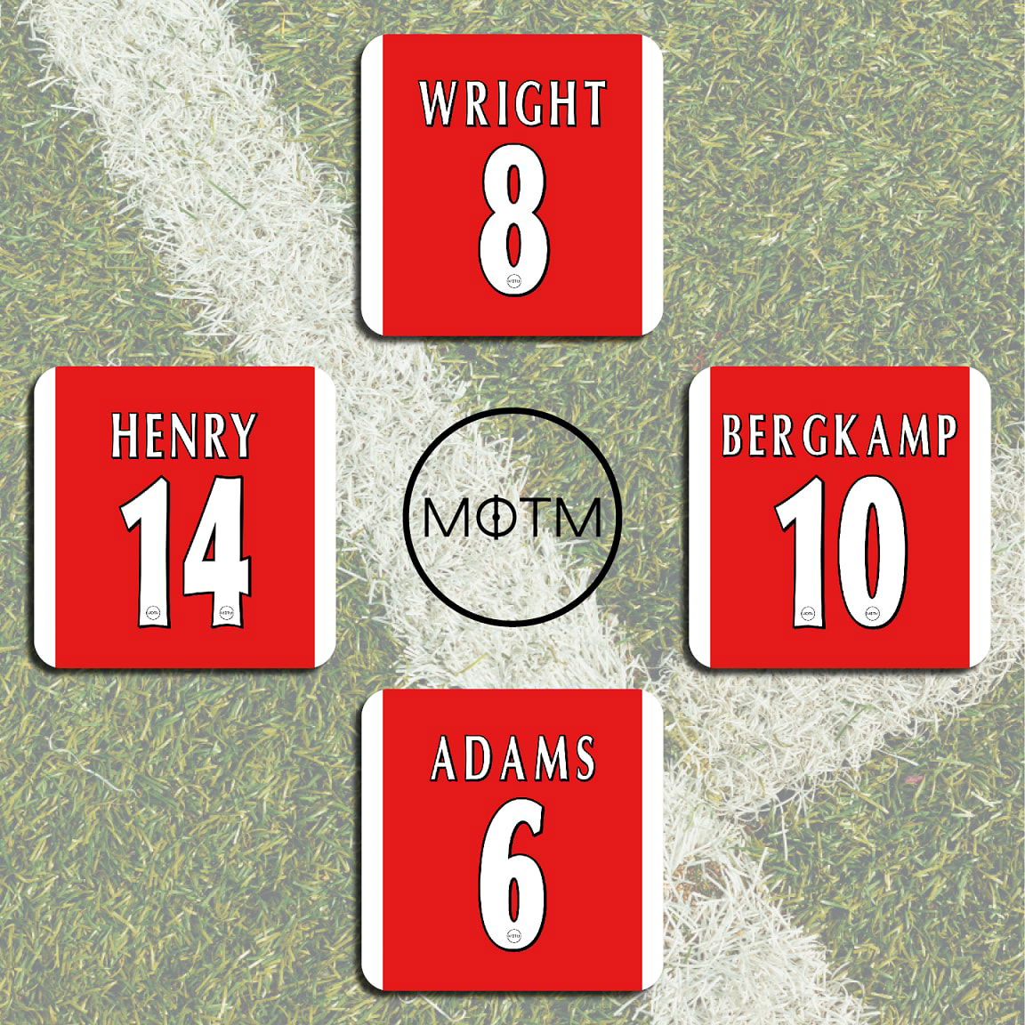 Gooners Premier League Legends Football Coasters - Set of 4
