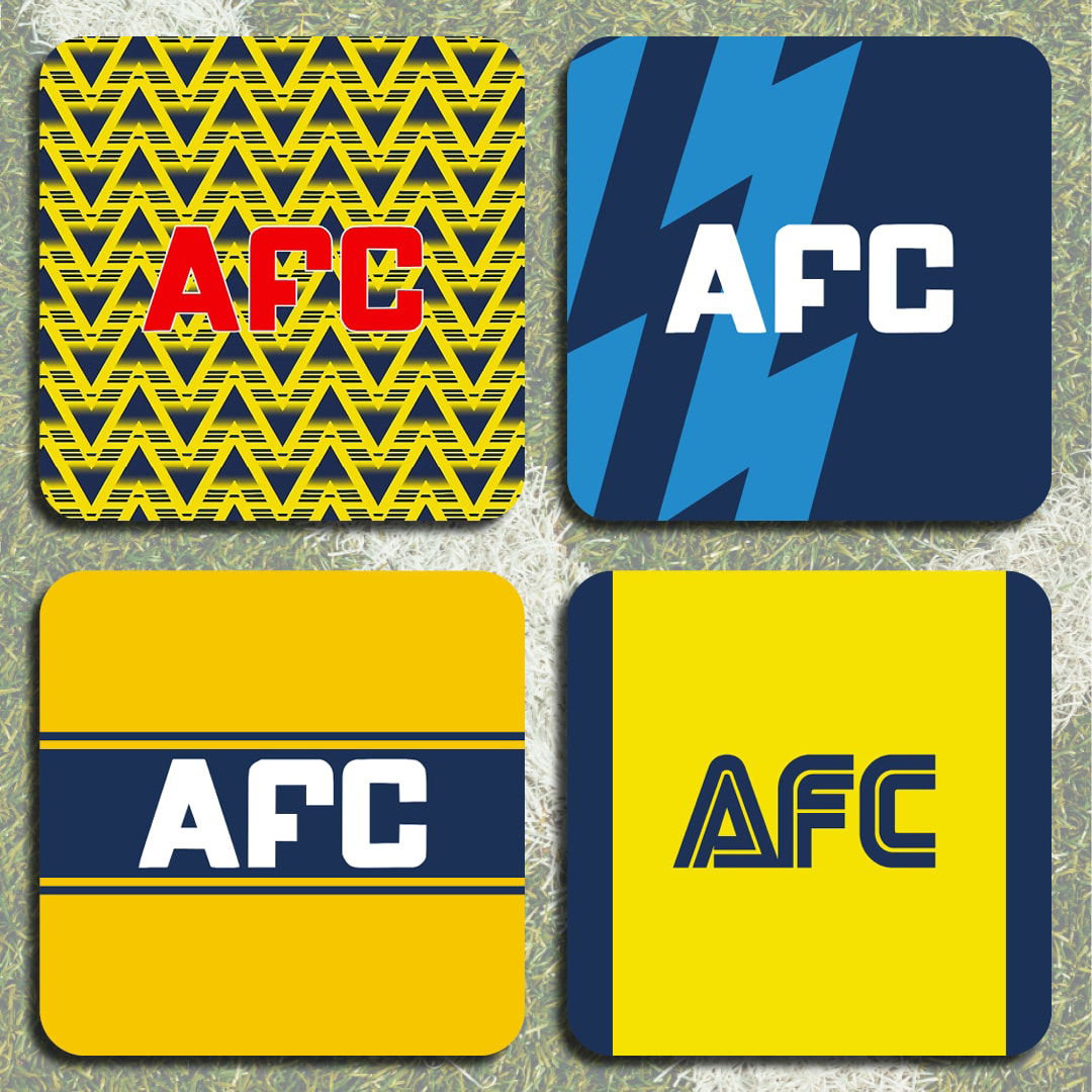Gooners Retro Away Kits Football Coasters - Set of 4