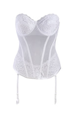Gracya Anastasia White Boned Embroidered Corset