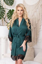 Green Satin Bathrobe | Kalimo