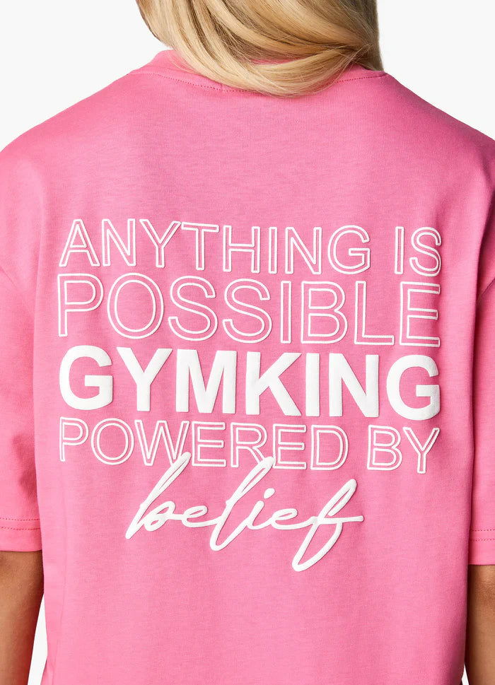 Gym King Malibu Oversized BF Tee - Paradise Pink