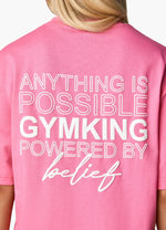 Gym King Malibu Oversized BF Tee - Paradise Pink
