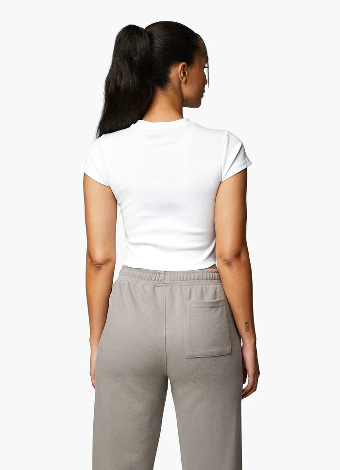 Gym King Shadow Rib Tee - White