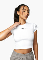 Gym King Shadow Rib Tee - White
